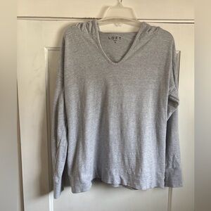 Gray, cotton Ann Taylor LOFT pullover hoodie